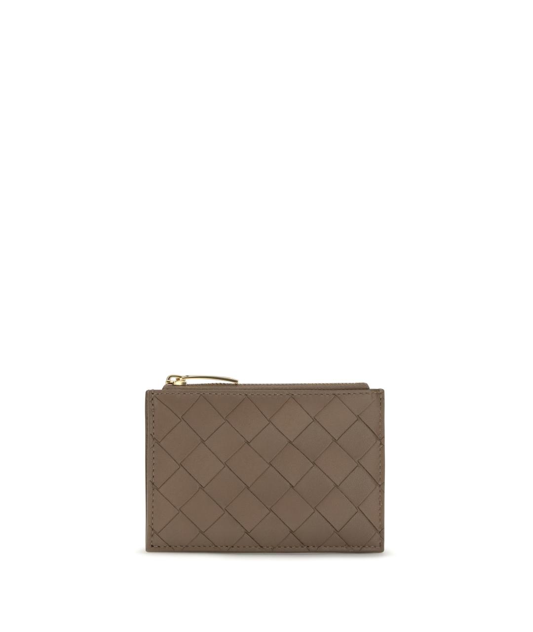 BOTTEGA VENETA Коричневый кожаный кардхолдер, фото 1