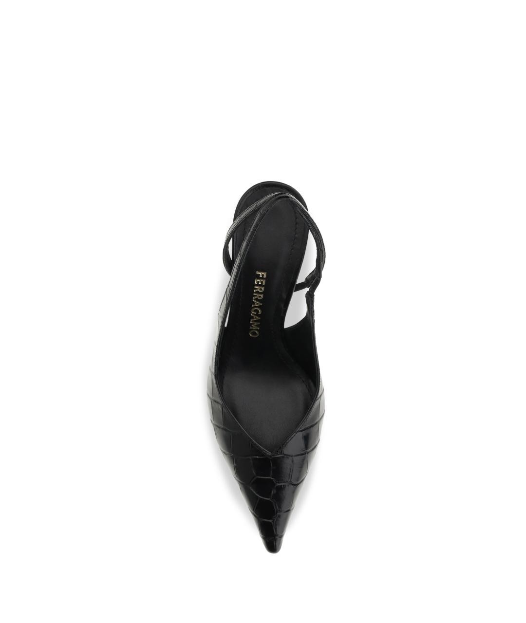 FERRAGAMO Черные кожаные туфли, фото 4