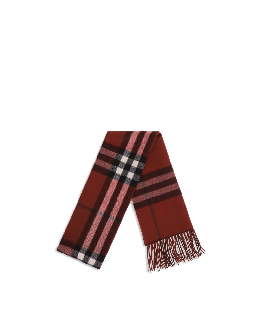 BURBERRY Красный кашемировый шарф, фото 2