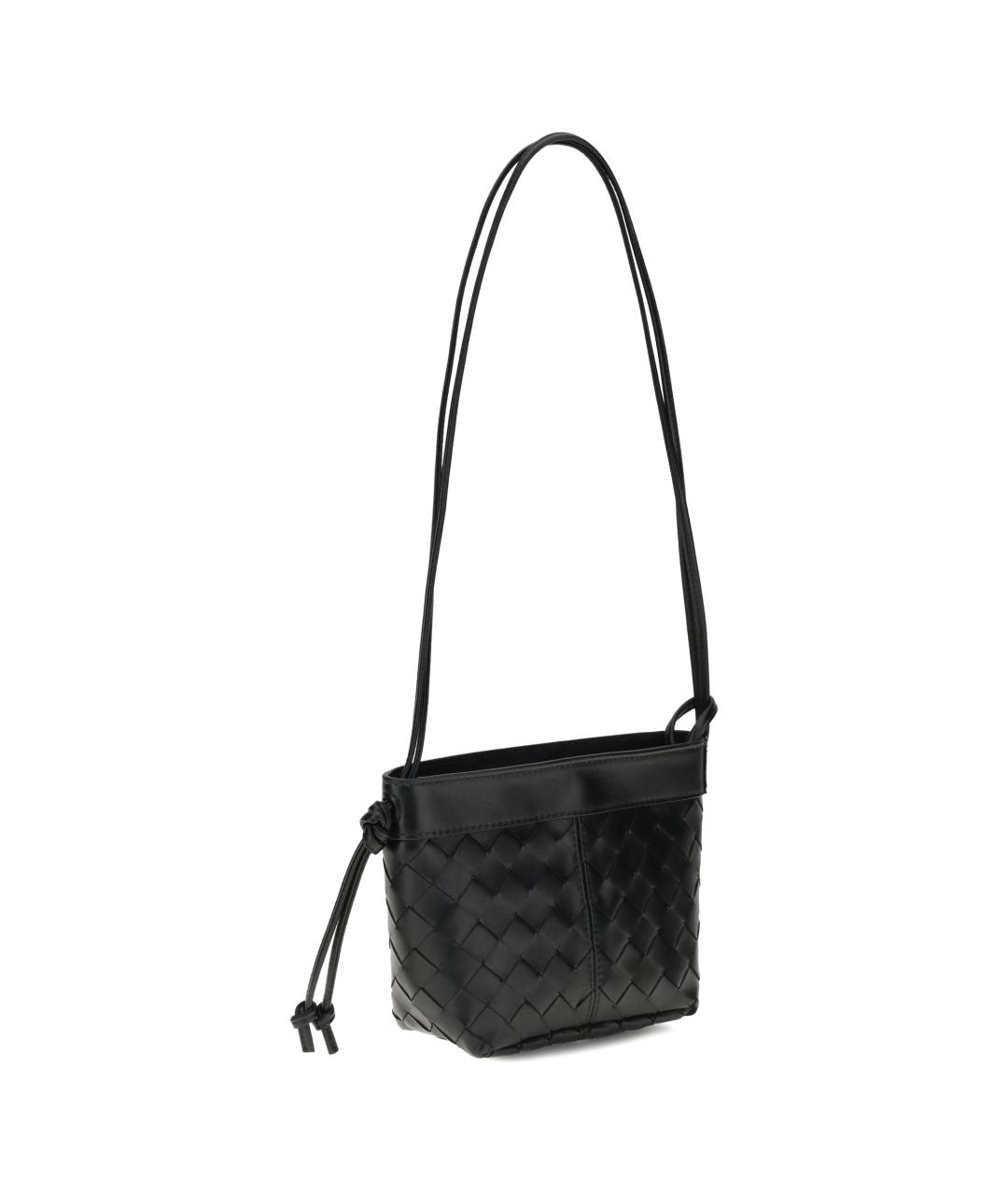 BOTTEGA VENETA Черная кожаная сумка через плечо, фото 2