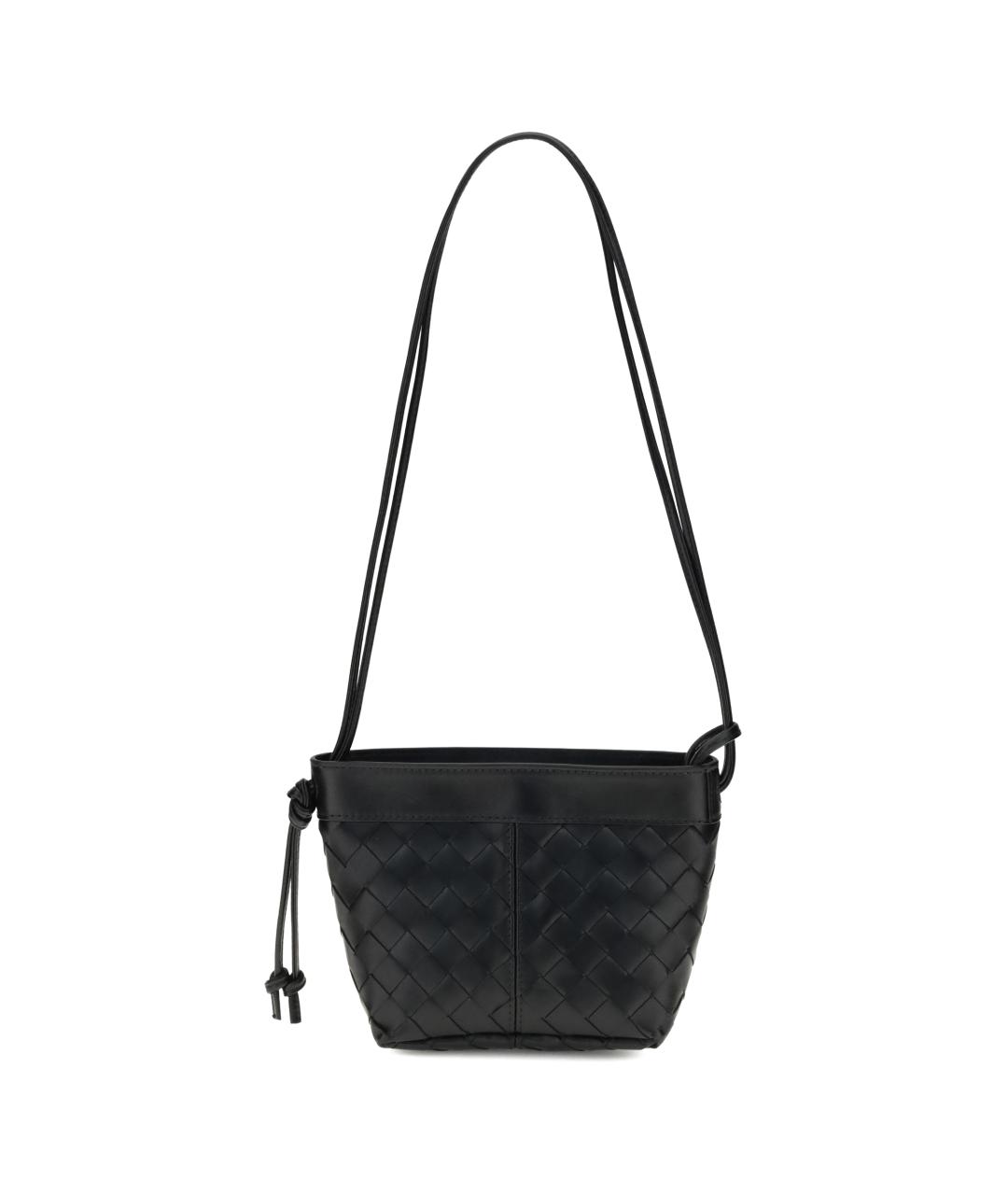 BOTTEGA VENETA Черная кожаная сумка через плечо, фото 1