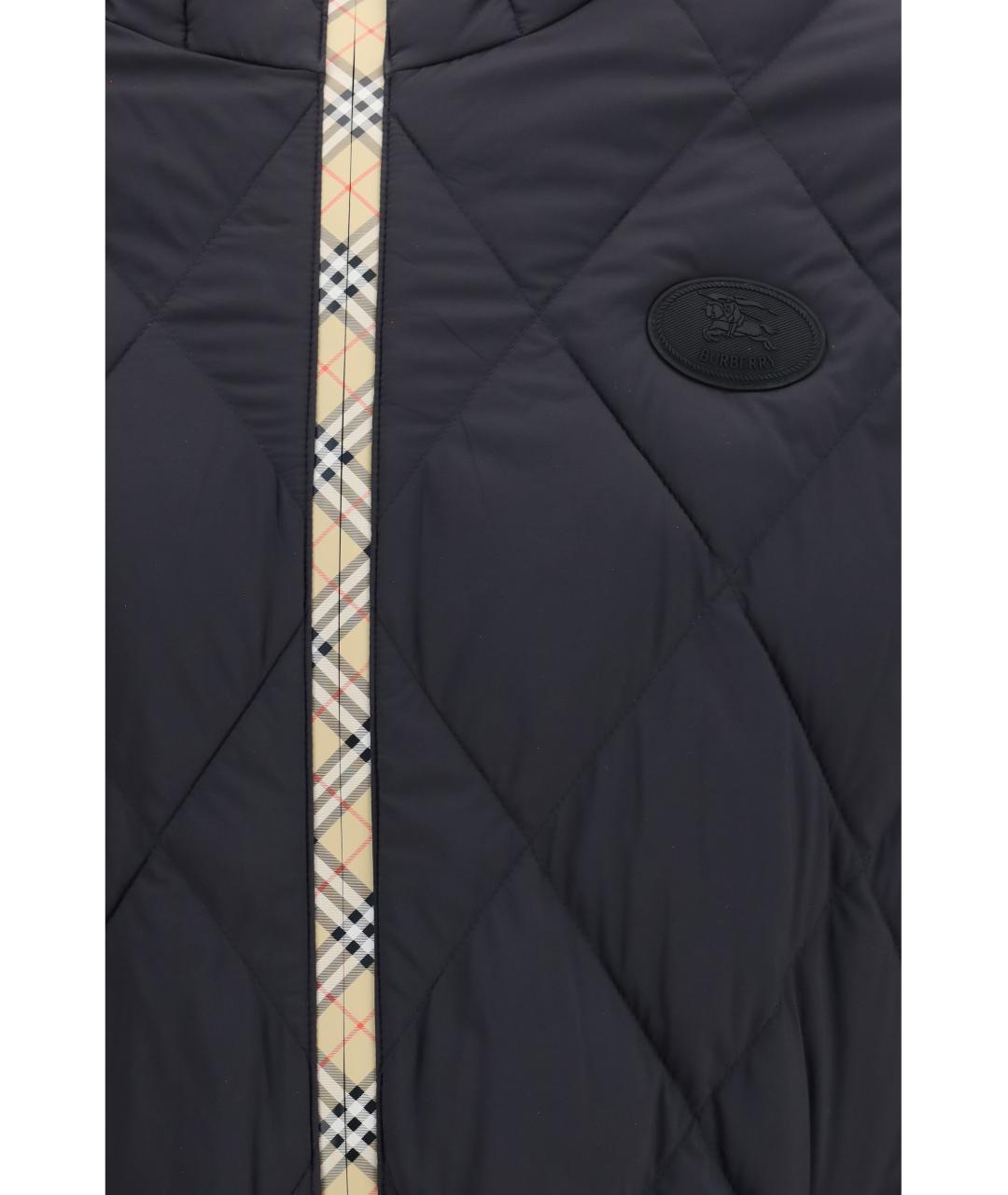 BURBERRY Черный синтетический пуховик, фото 3
