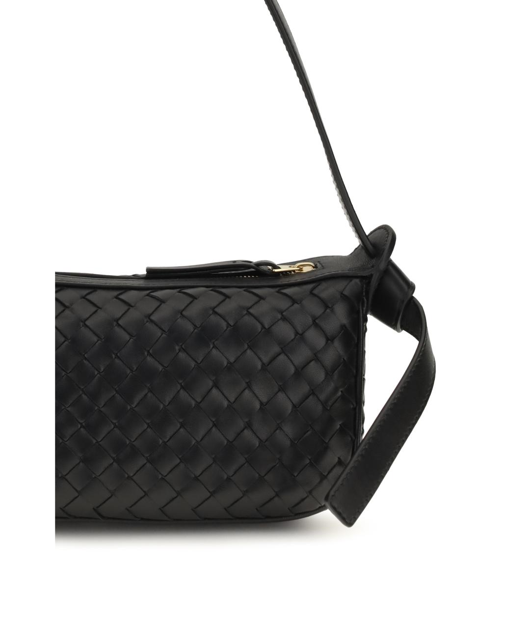 BOTTEGA VENETA Черная кожаная сумка через плечо, фото 4