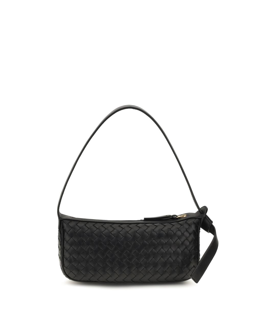 BOTTEGA VENETA Черная кожаная сумка через плечо, фото 1