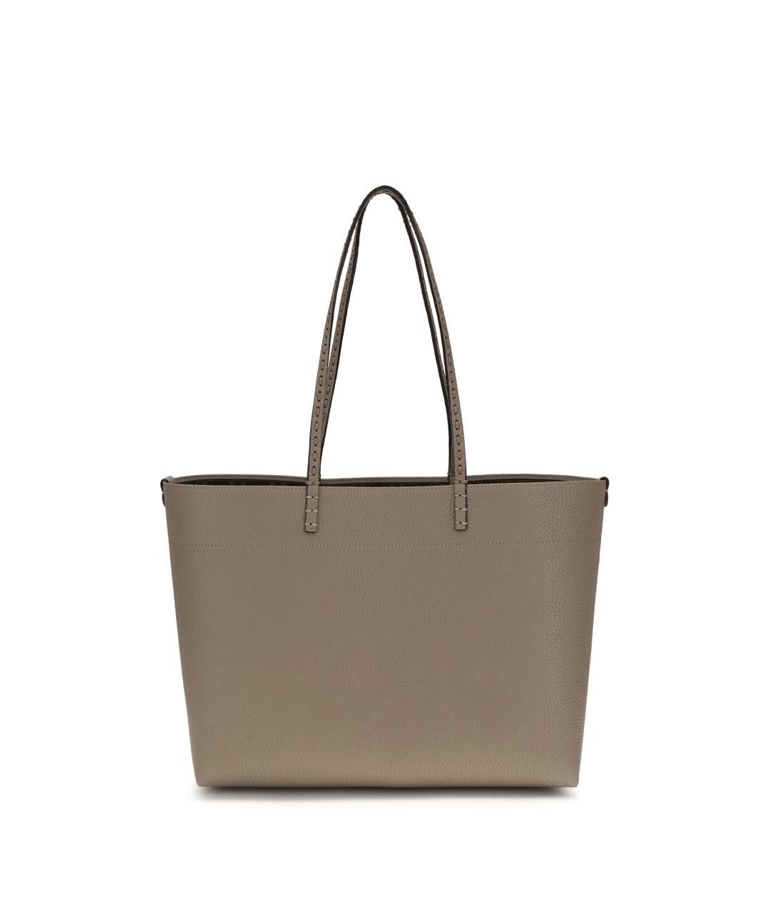 FENDI Бежевая кожаная сумка тоут, фото 1