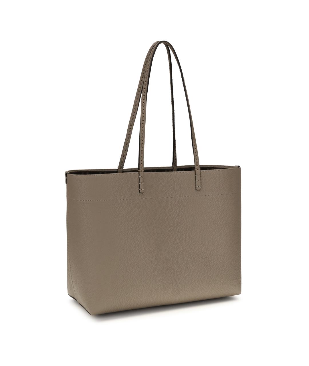 FENDI Бежевая кожаная сумка тоут, фото 2