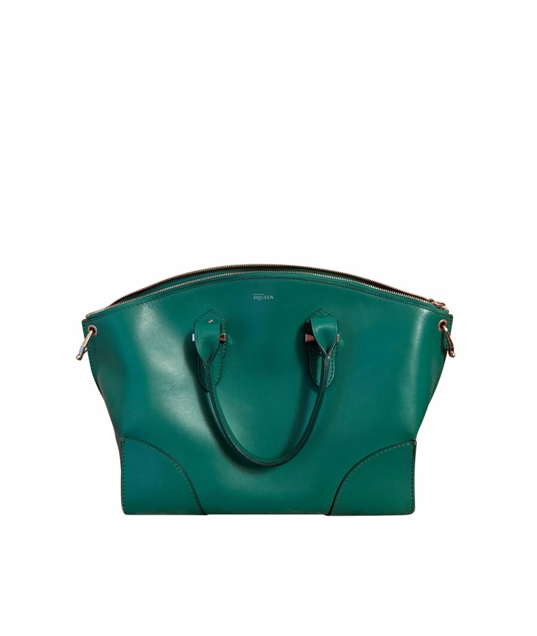 MCQ ALEXANDER MCQUEEN Зеленая кожаная сумка с короткими ручками, фото 1