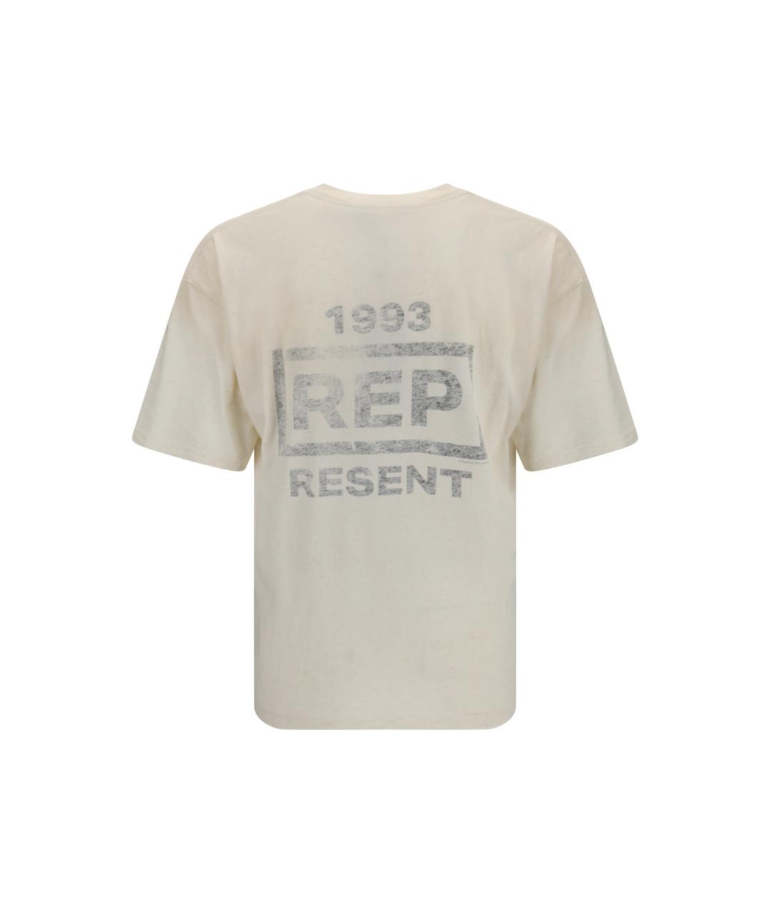 REPRESENT Белая хлопковая футболка, фото 2