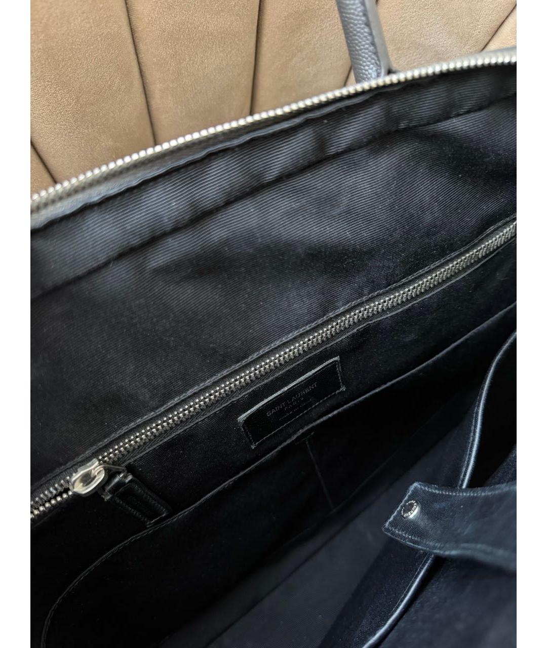 SAINT LAURENT Коричневая кожаная сумка с короткими ручками, фото 4