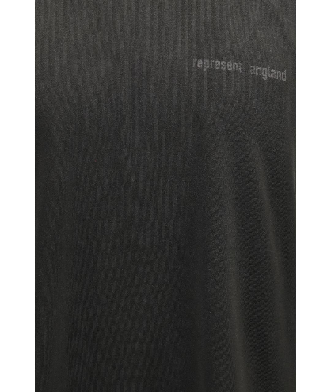 REPRESENT Черная хлопковая футболка, фото 3