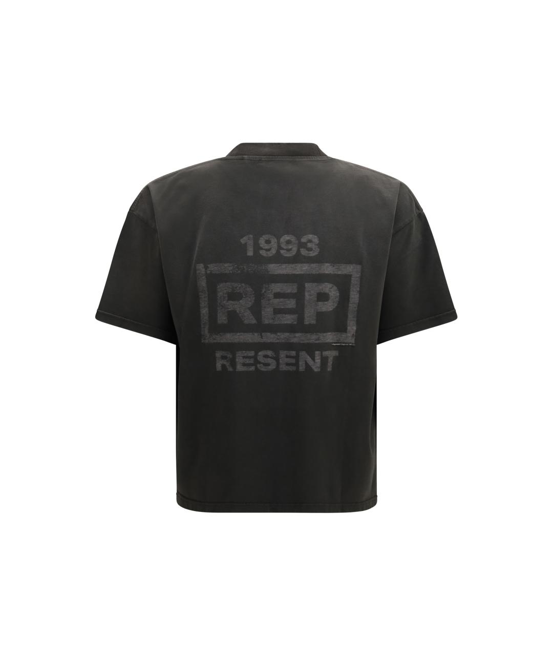 REPRESENT Черная хлопковая футболка, фото 2