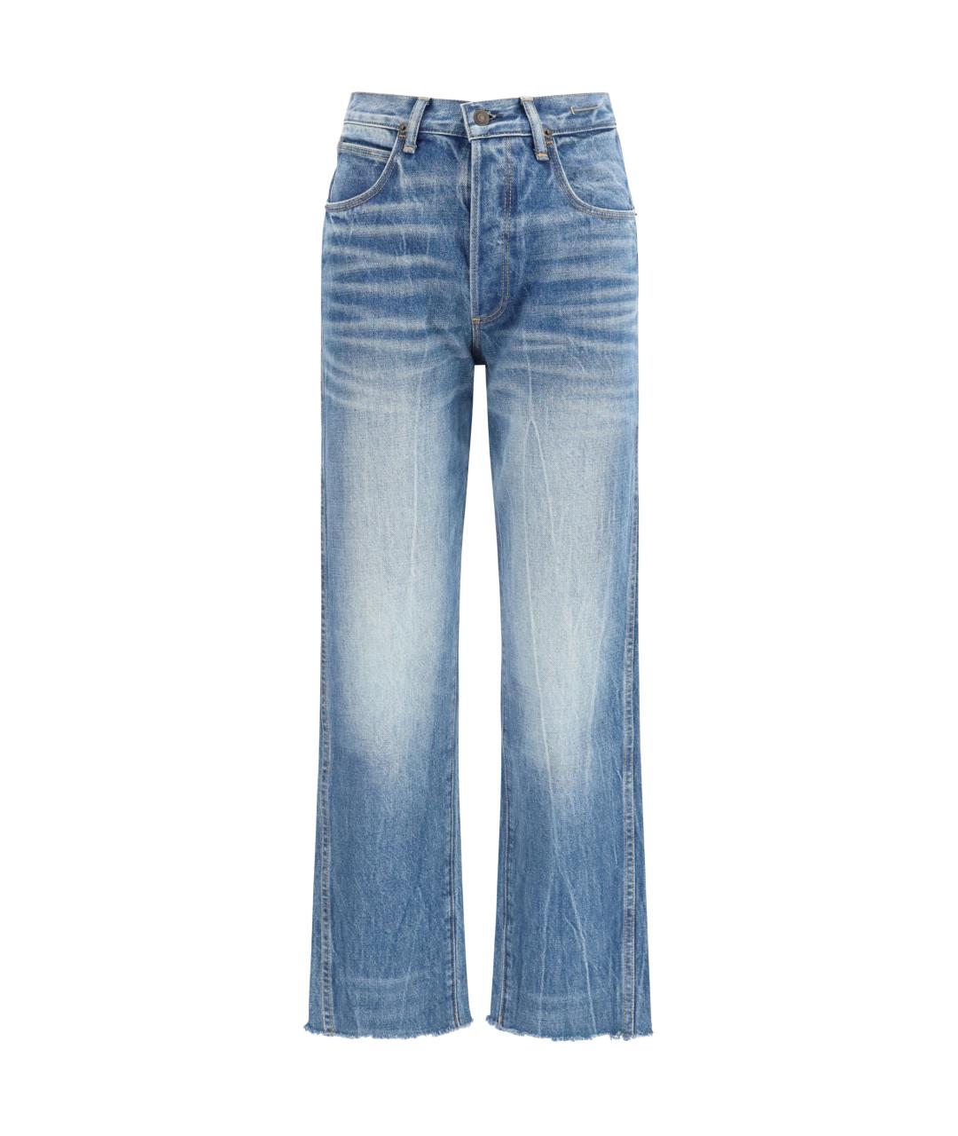 TOM FORD Голубые хлопковые прямые джинсы, фото 1
