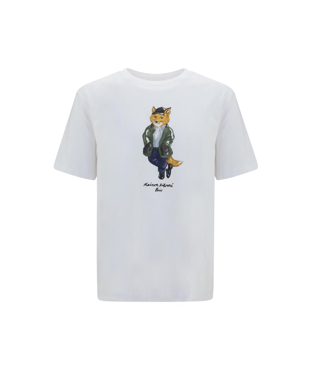 MAISON KITSUNE Белая хлопковая футболка, фото 1