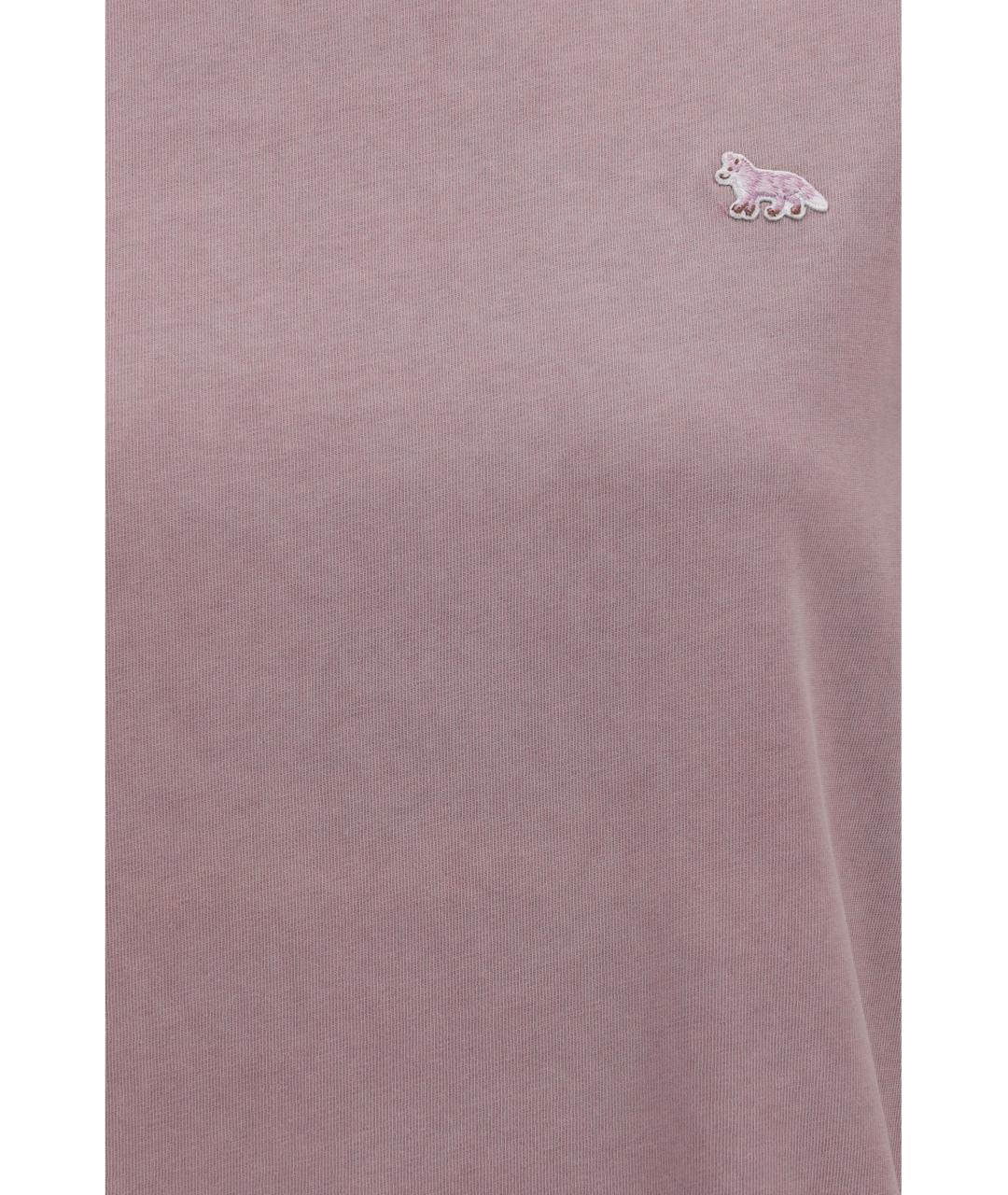 MAISON KITSUNE Розовая хлопковая футболка, фото 3