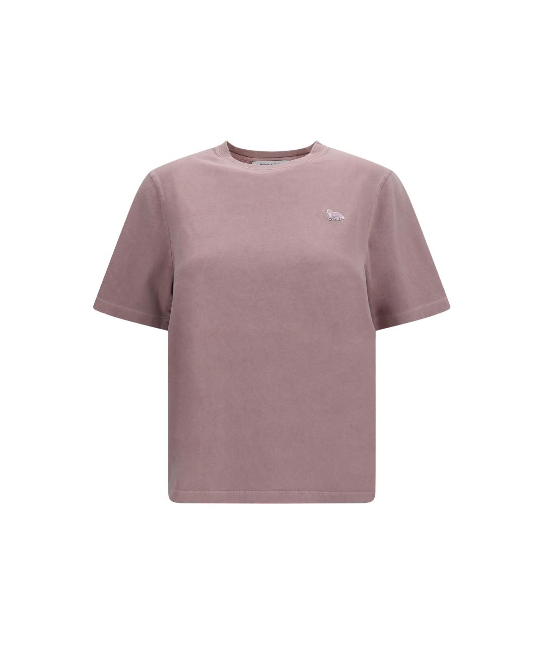 MAISON KITSUNE Розовая хлопковая футболка, фото 1