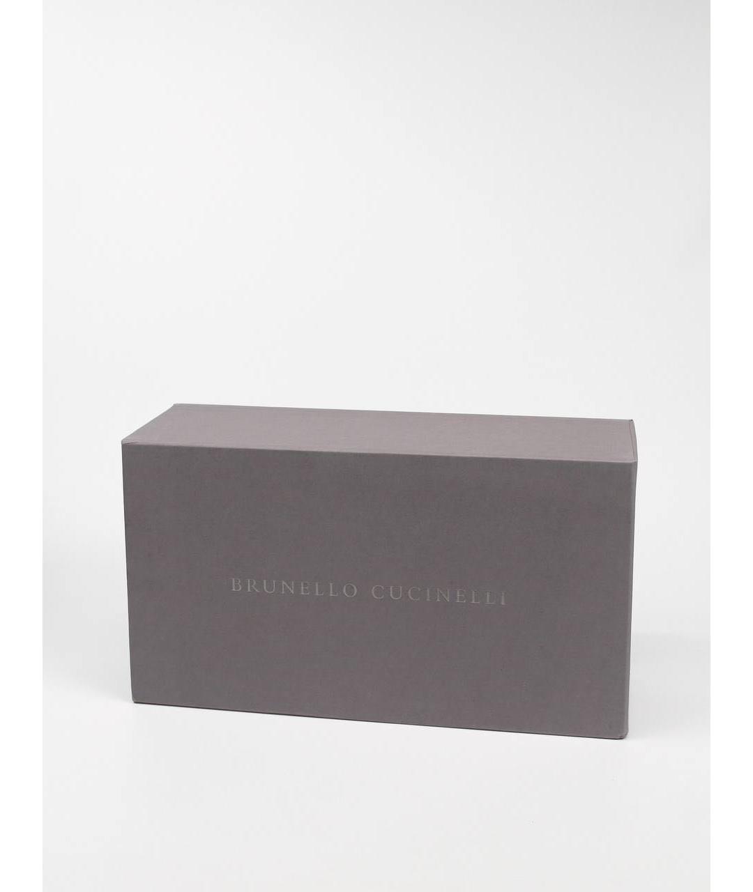 BRUNELLO CUCINELLI Темно-синие замшевые низкие кроссовки / кеды, фото 5