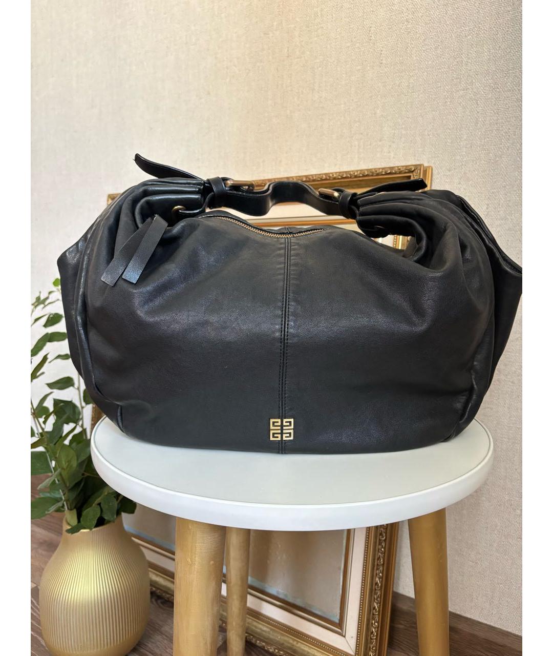 GIVENCHY Черная кожаная сумка тоут, фото 2