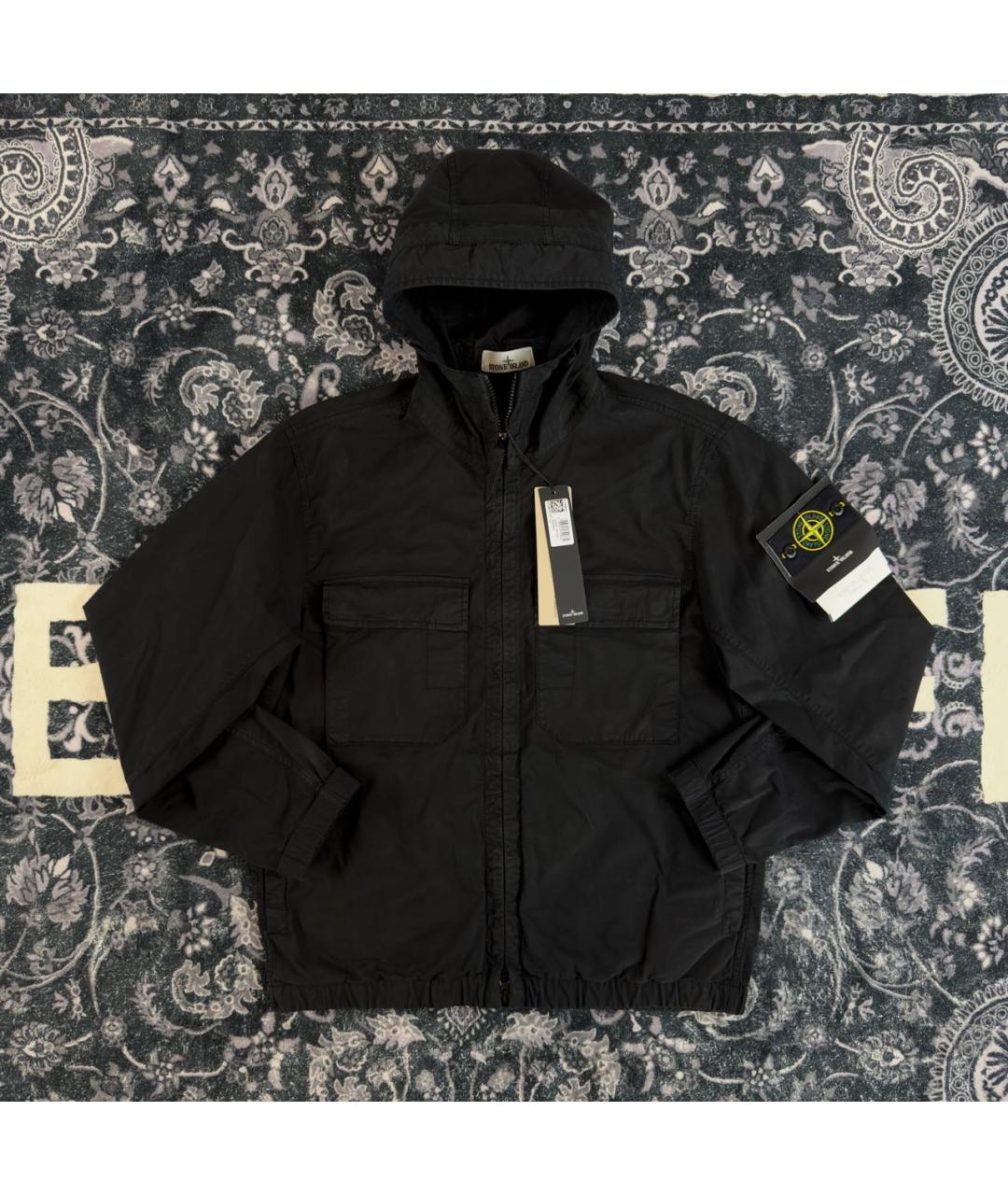 STONE ISLAND Черная хлопковая куртка, фото 6
