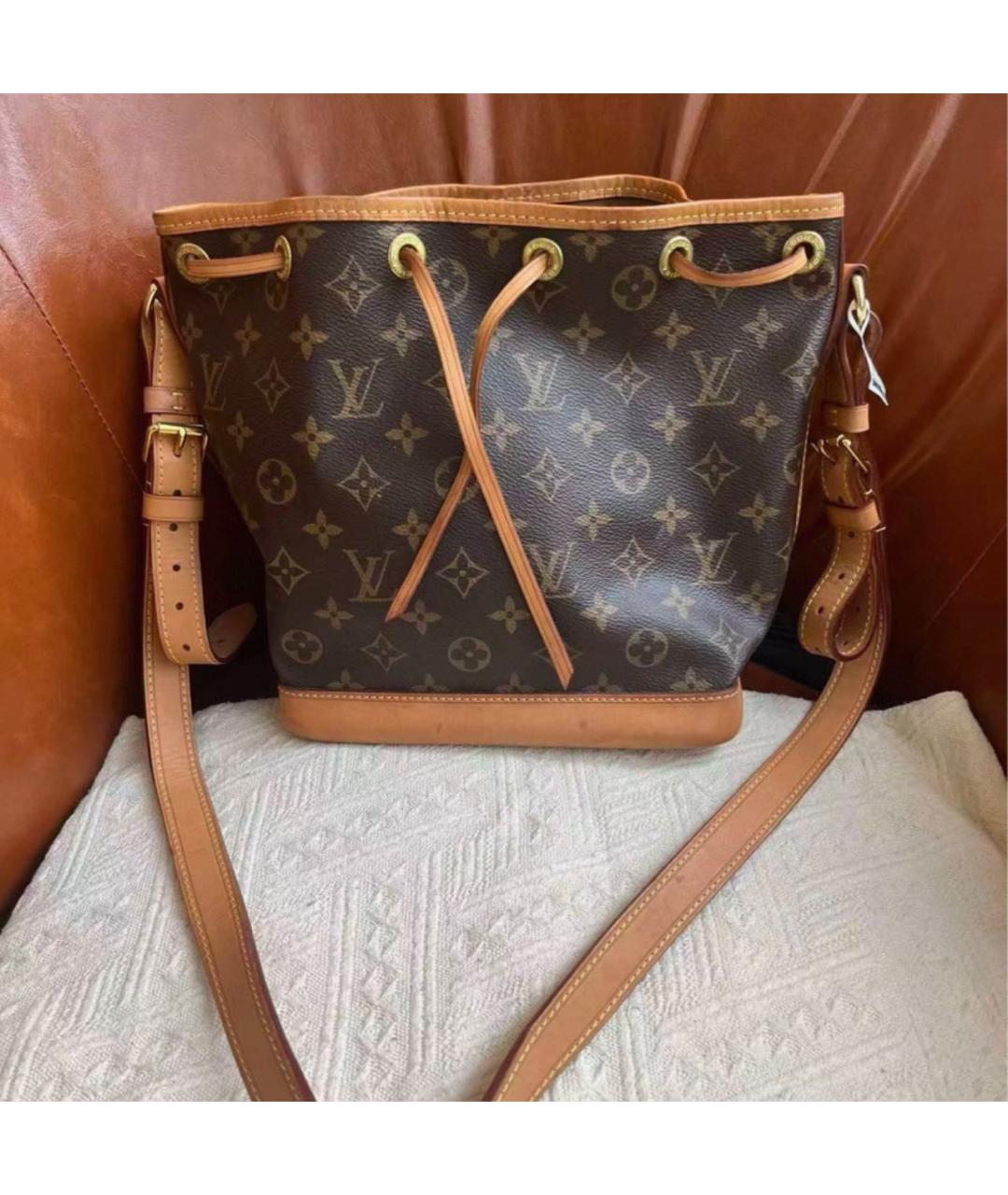 LOUIS VUITTON Коричневая кожаная сумка тоут, фото 8