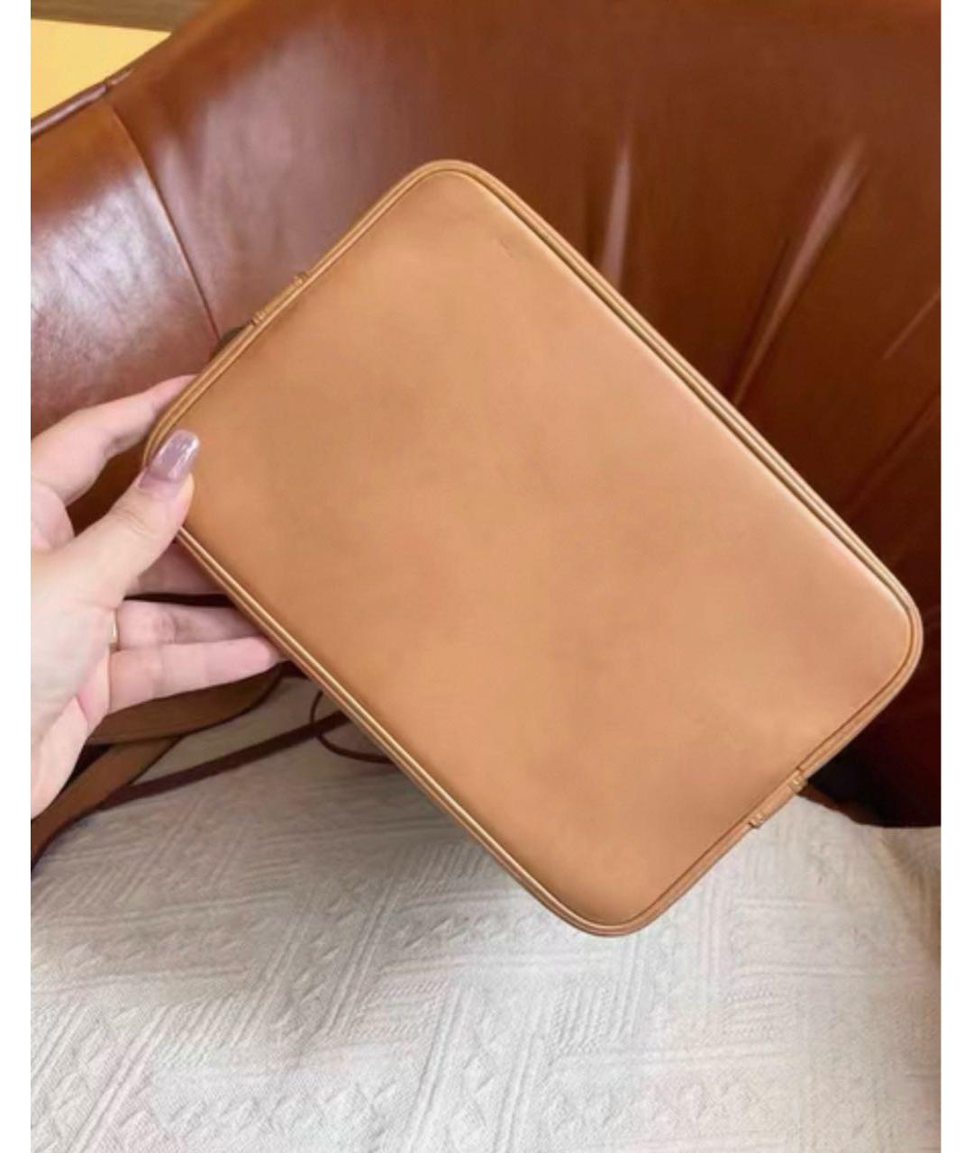 LOUIS VUITTON Коричневая кожаная сумка тоут, фото 4