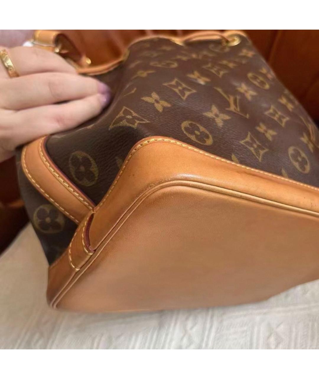 LOUIS VUITTON Коричневая кожаная сумка тоут, фото 6
