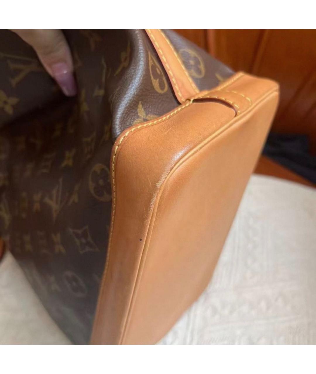 LOUIS VUITTON Коричневая кожаная сумка тоут, фото 5
