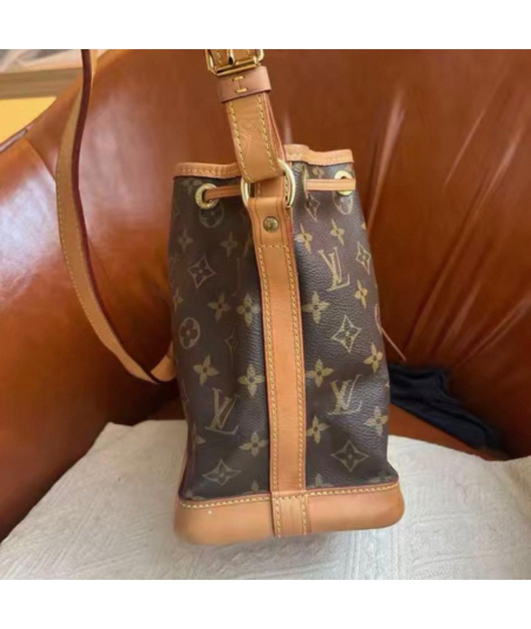 LOUIS VUITTON Коричневая кожаная сумка тоут, фото 3