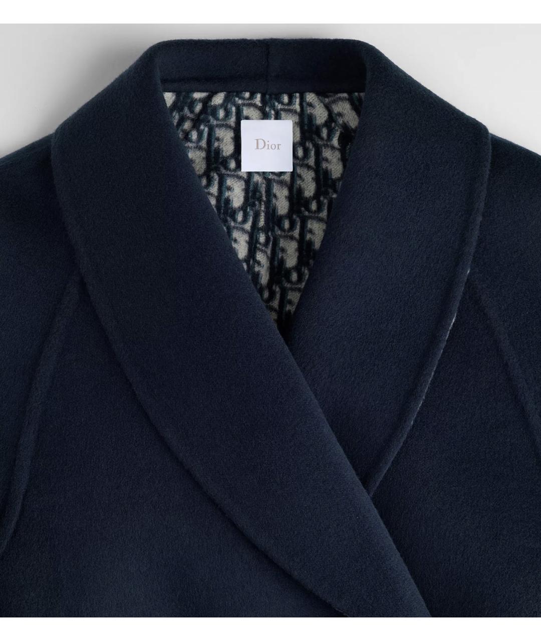 CHRISTIAN DIOR Синее шерстяное пальто, фото 2