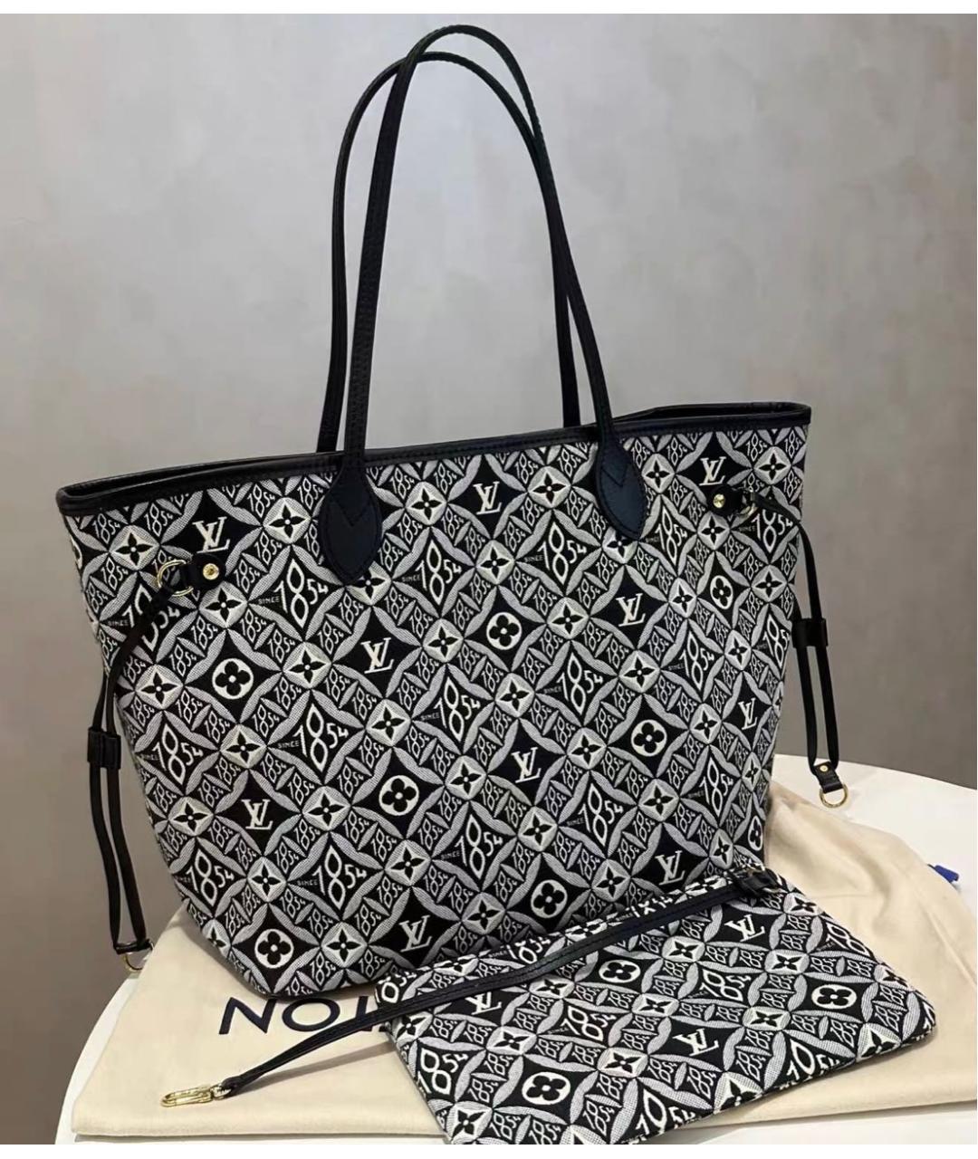 LOUIS VUITTON Черная кожаная сумка тоут, фото 9