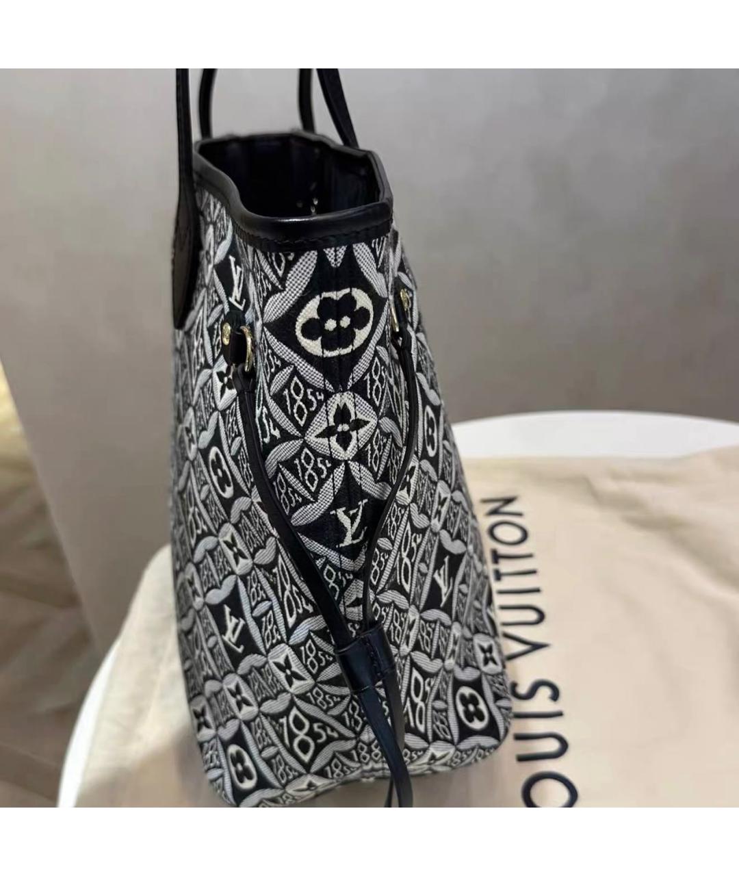 LOUIS VUITTON Черная кожаная сумка тоут, фото 5