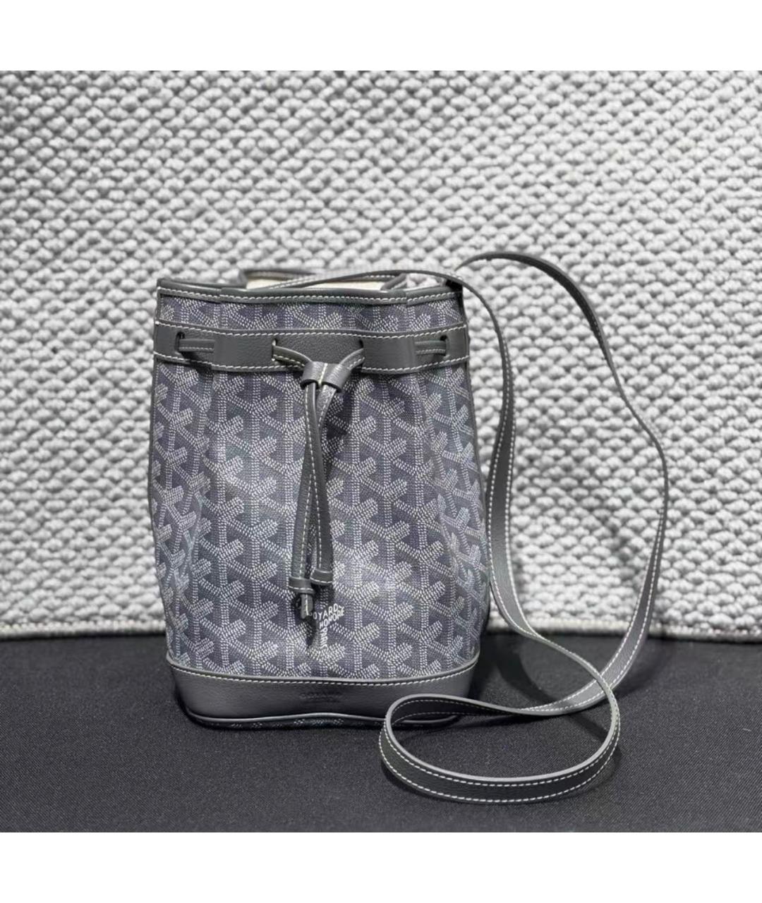 GOYARD Серая кожаная сумка тоут, фото 8