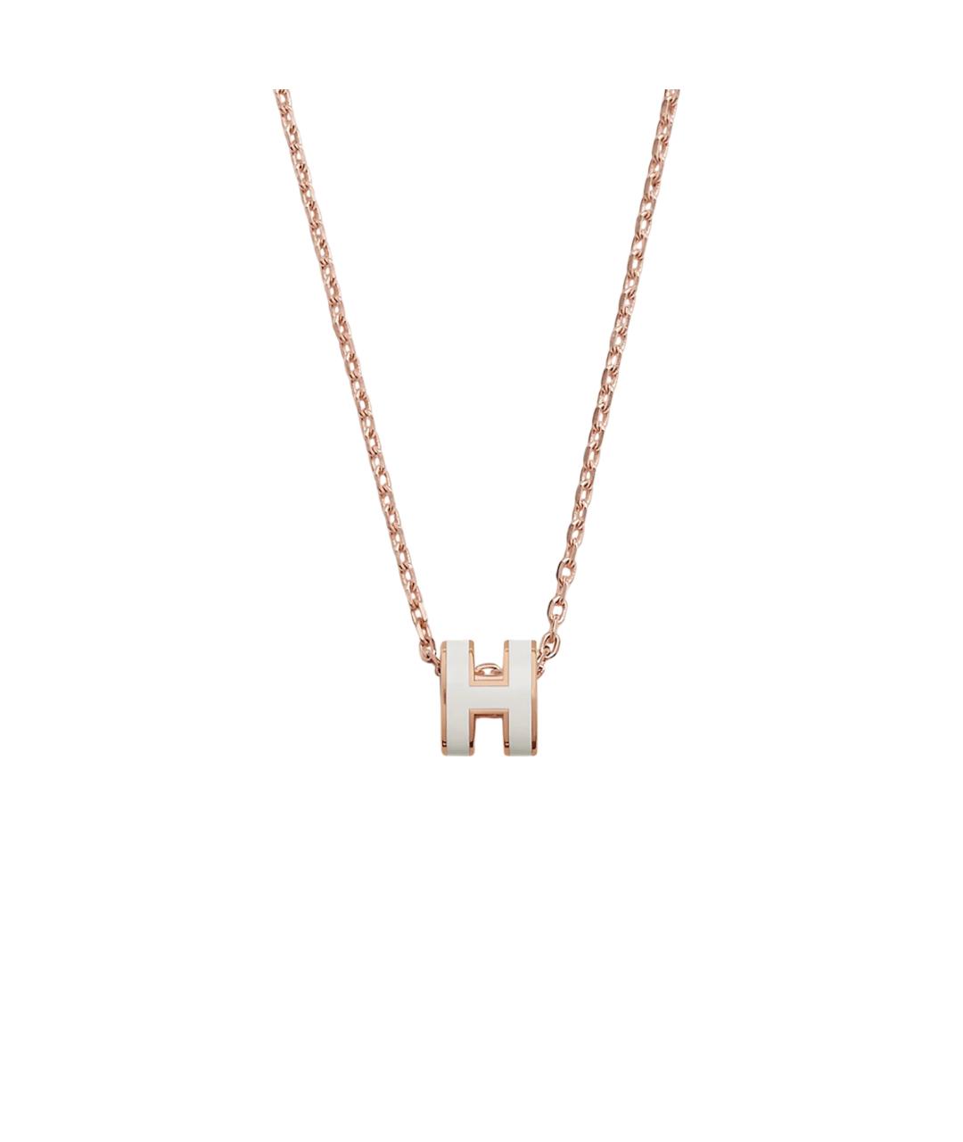 HERMES Белая металлическая подвеска, фото 4