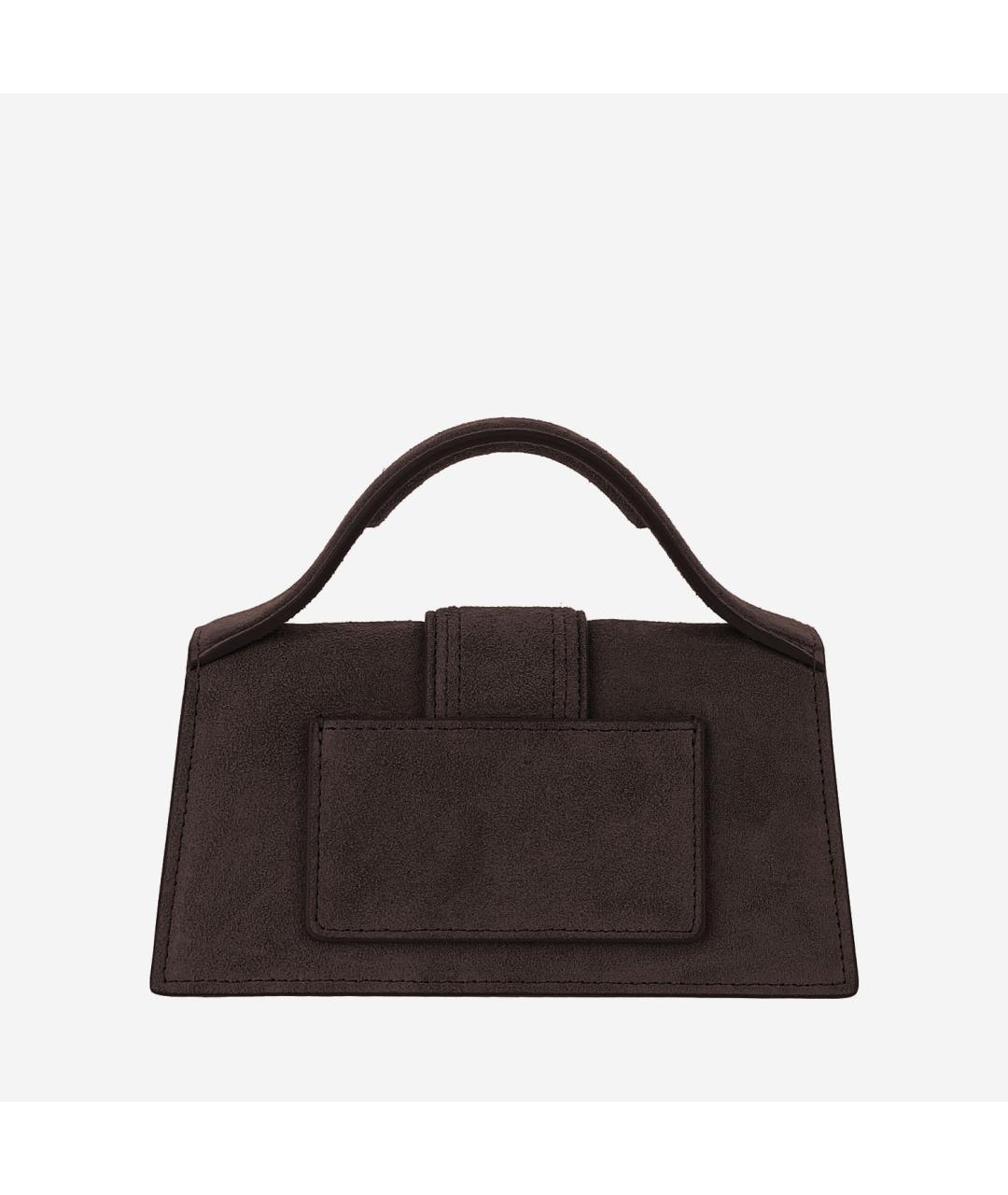 JACQUEMUS Коричневая кожаная сумка с короткими ручками, фото 3