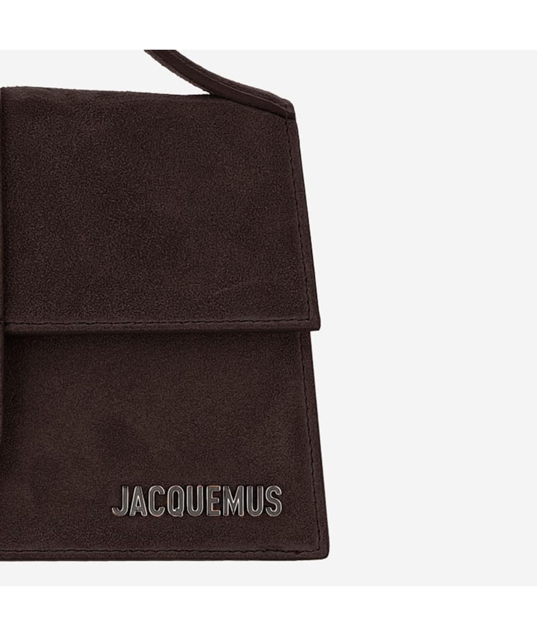 JACQUEMUS Коричневая кожаная сумка с короткими ручками, фото 5