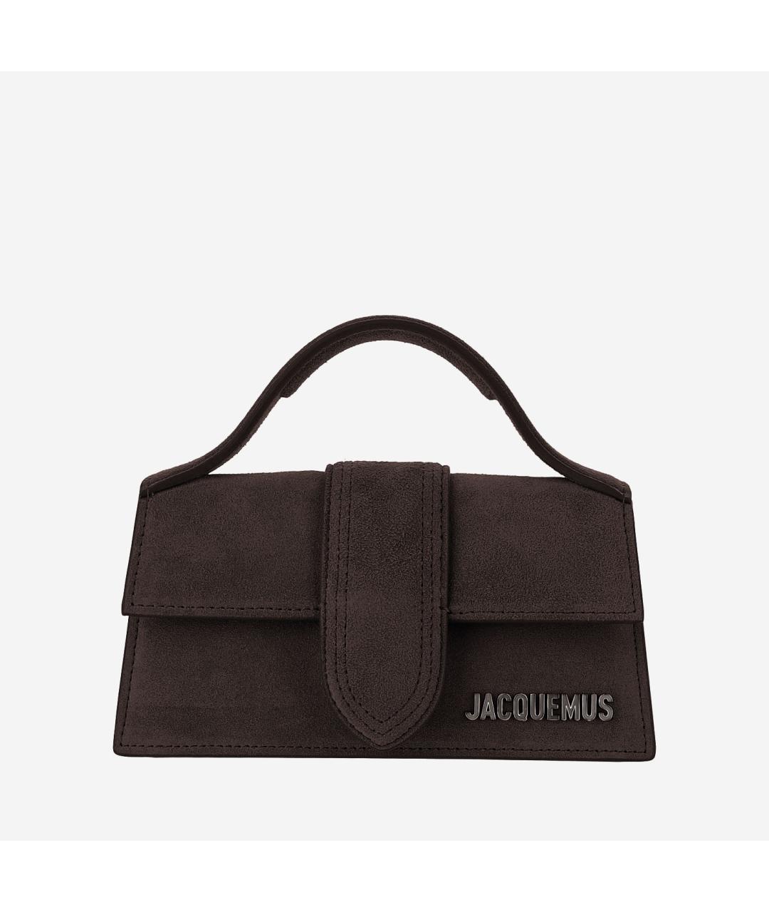 JACQUEMUS Коричневая кожаная сумка с короткими ручками, фото 6