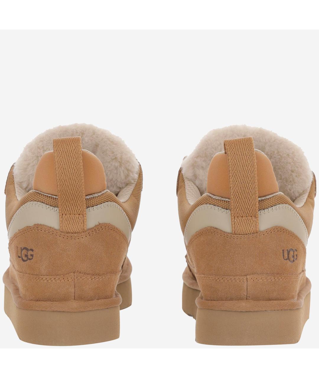UGG Бежевые замшевые низкие кроссовки / кеды, фото 4