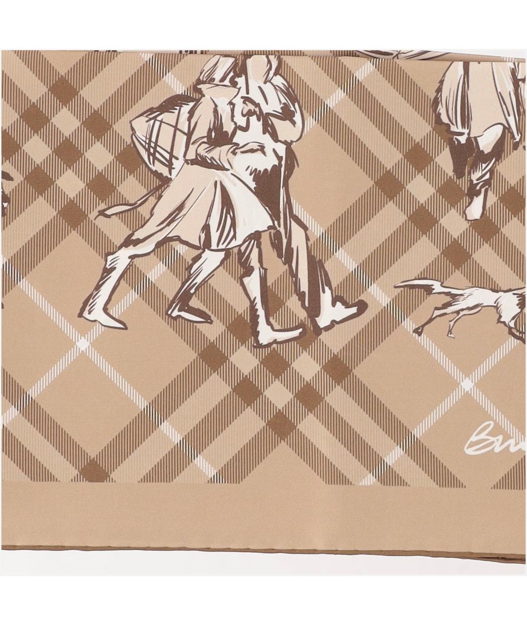 BURBERRY Бежевый шелковый шарф, фото 2