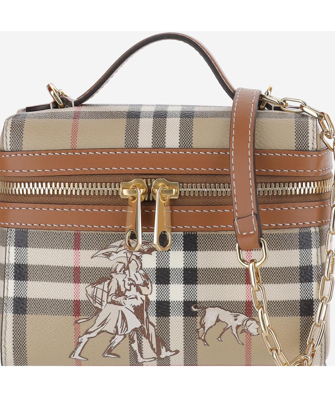 BURBERRY Бежевая сумка через плечо из канвы, фото 4