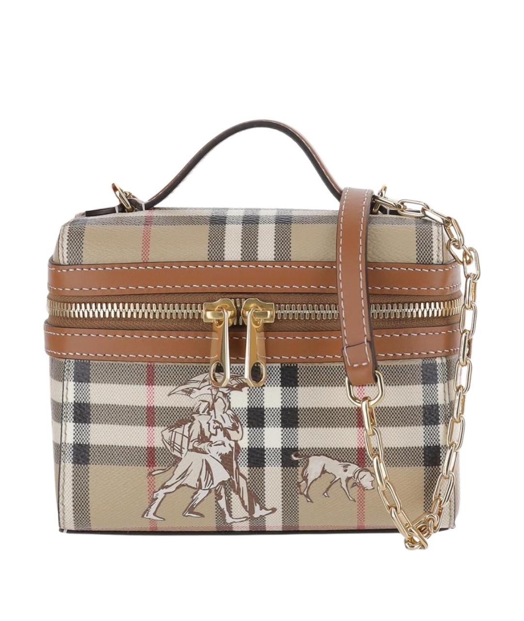 BURBERRY Бежевая сумка через плечо из канвы, фото 1