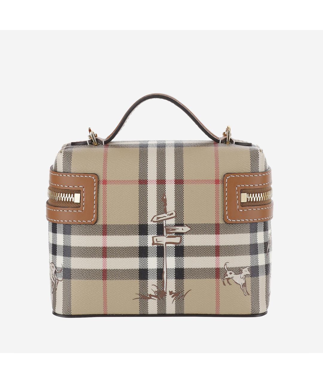 BURBERRY Бежевая сумка через плечо из канвы, фото 3