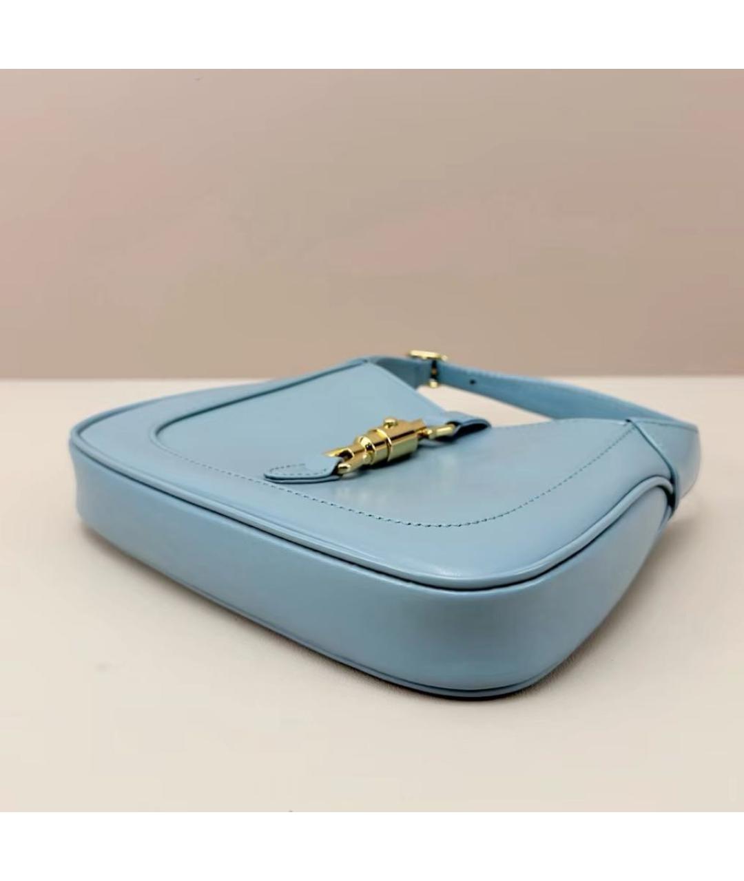 GUCCI Бирюзовая кожаная сумка через плечо, фото 5