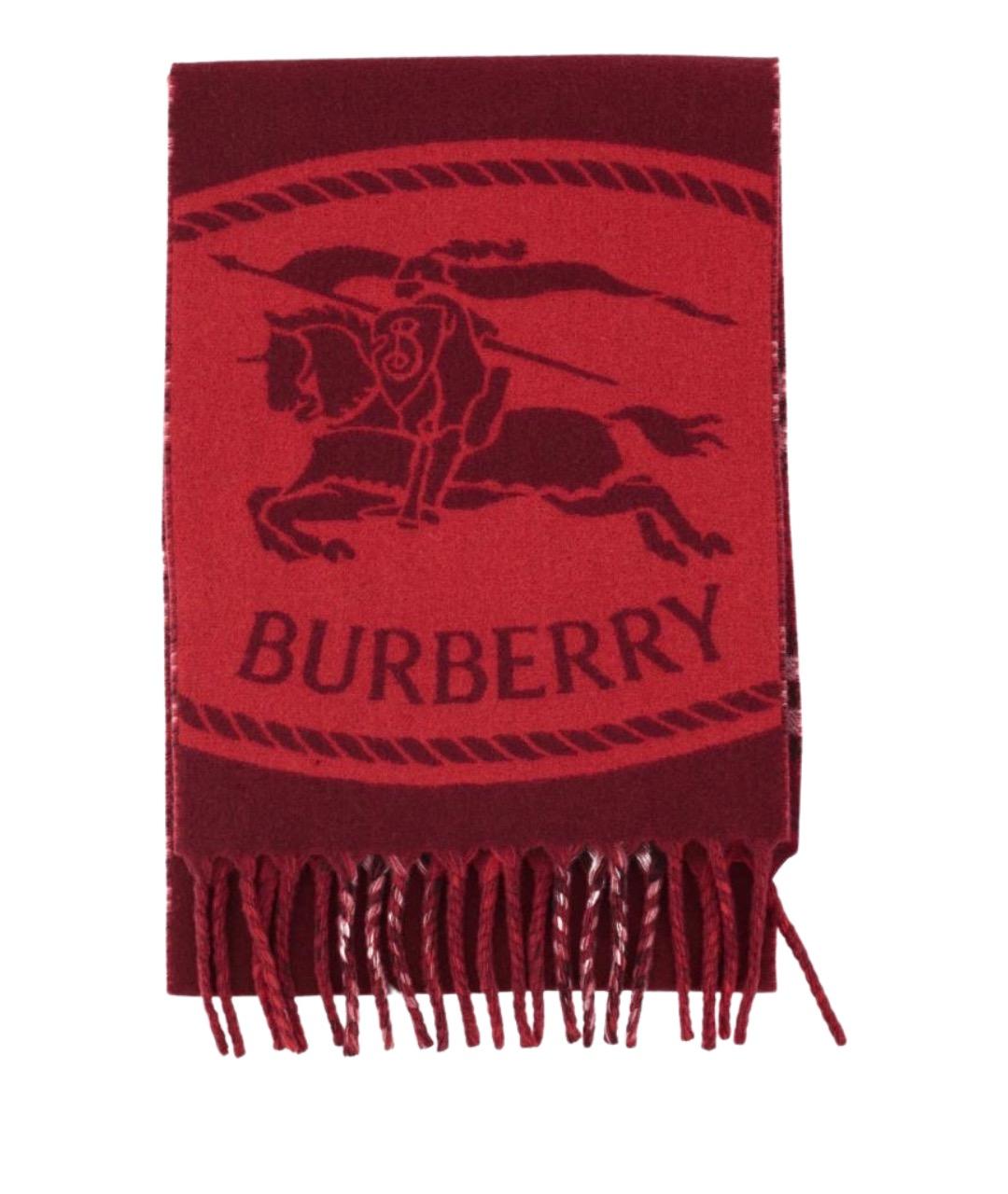 BURBERRY Красный кашемировый шарф, фото 1