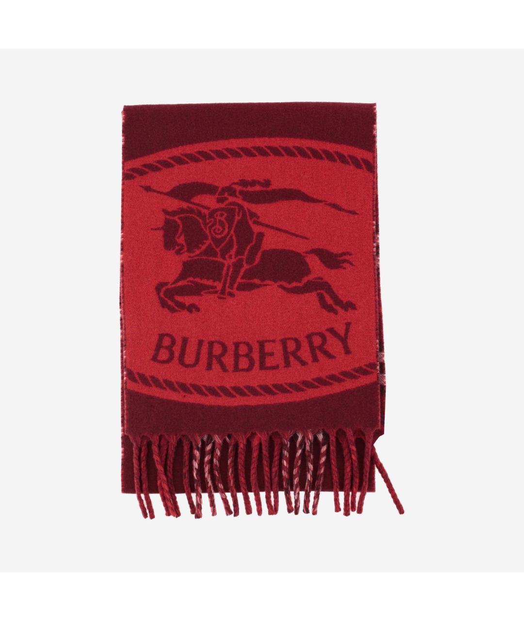 BURBERRY Красный кашемировый шарф, фото 4