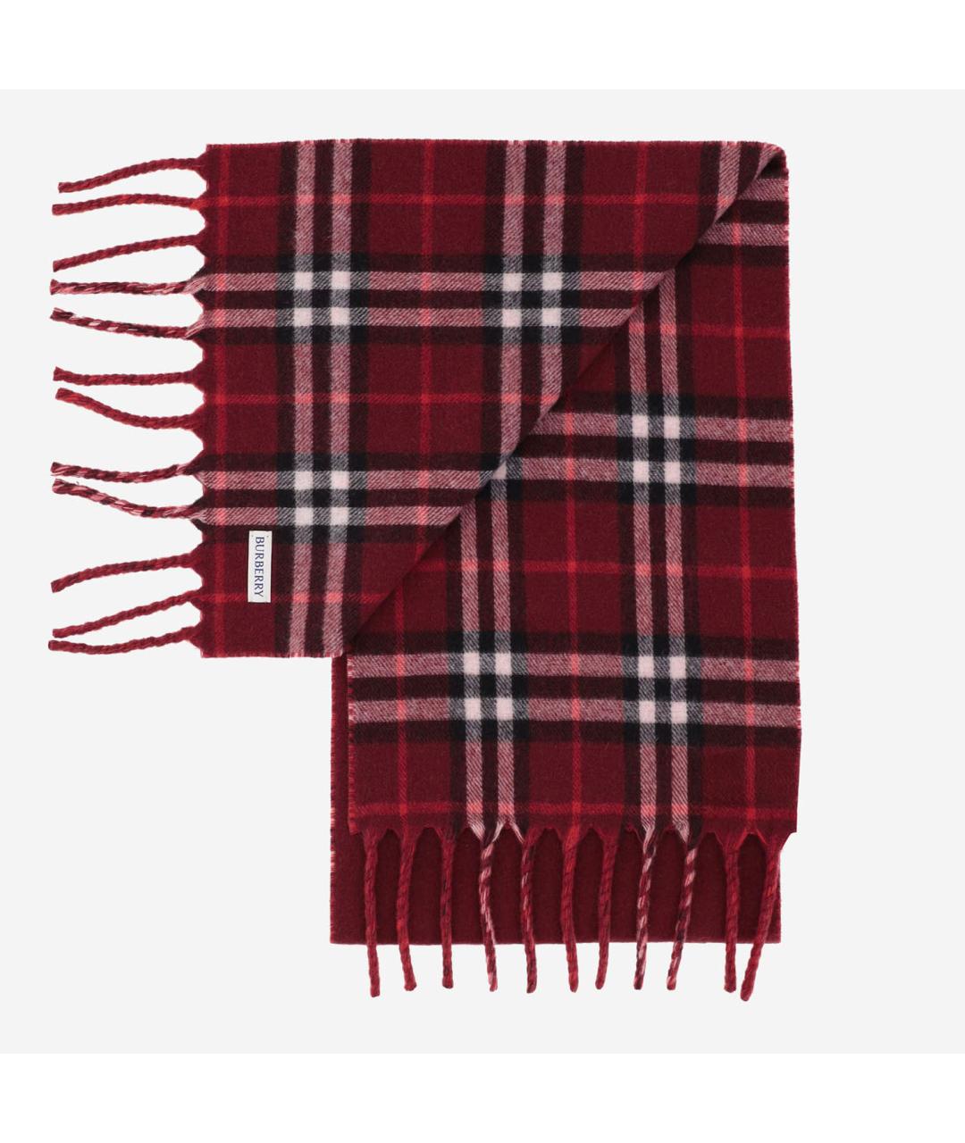 BURBERRY Красный кашемировый шарф, фото 3