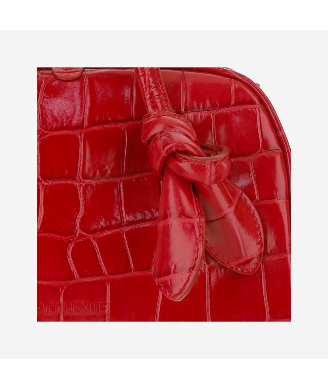 JACQUEMUS Красная кожаная сумка тоут, фото 5
