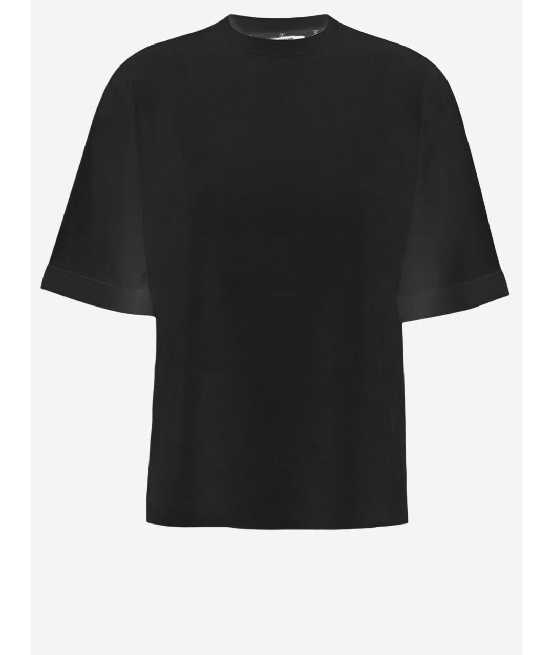 JACQUEMUS Черная полиэстеровая футболка, фото 4