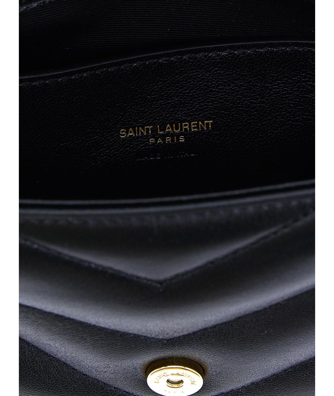 SAINT LAURENT Черная кожаная сумка через плечо, фото 4