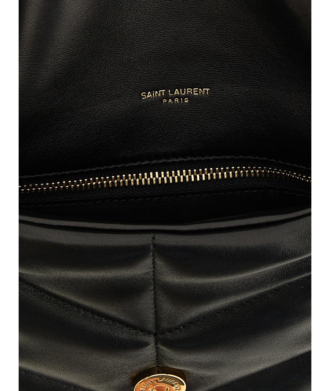 SAINT LAURENT Черная кожаная сумка через плечо, фото 4