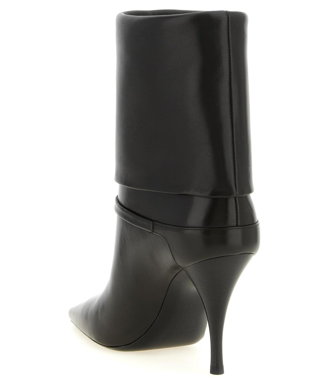 SAINT LAURENT Коричневые кожаные ботильоны, фото 3