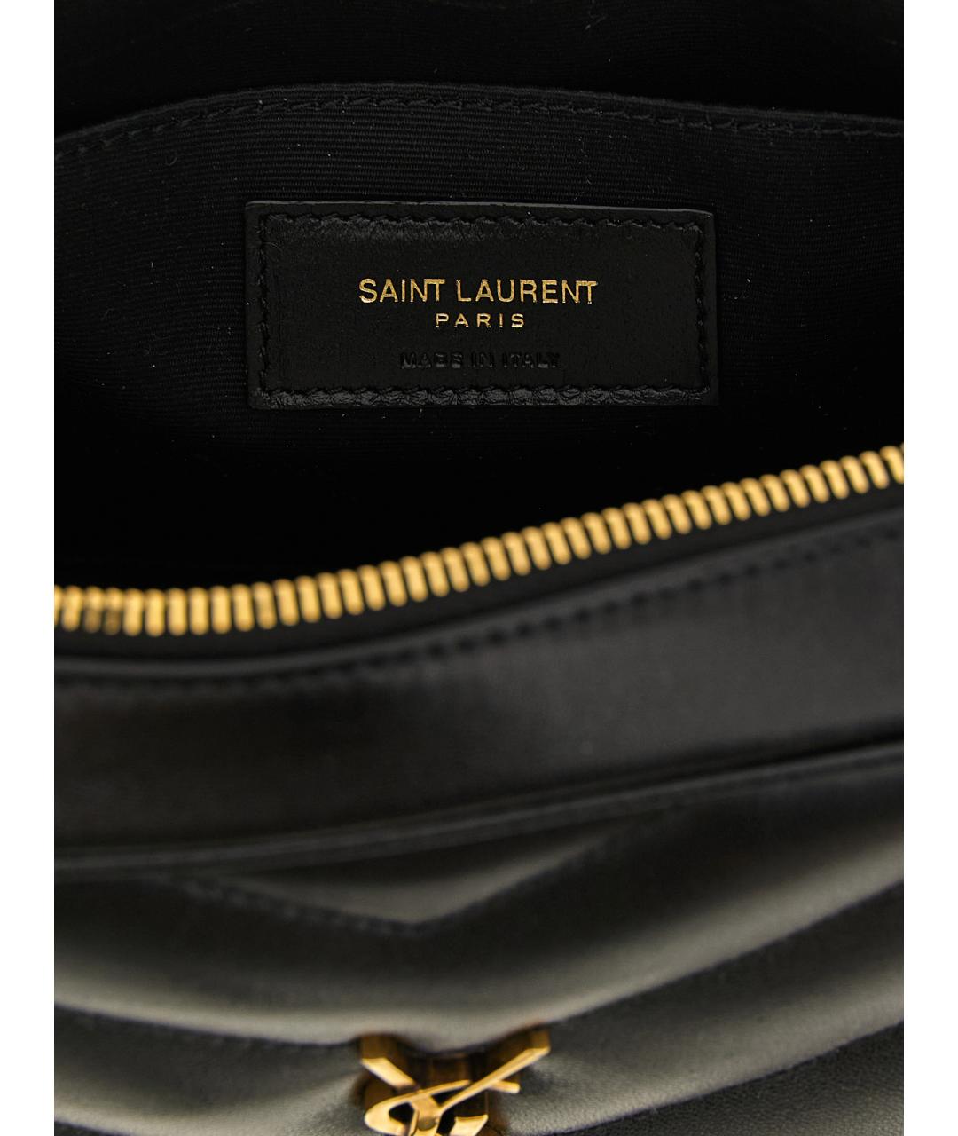SAINT LAURENT Черная кожаная сумка через плечо, фото 4